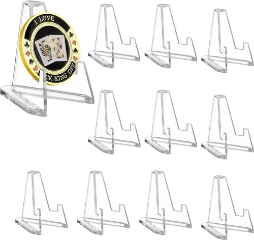 LuluCircle - Soportes de exhibición de acrílico para monedas, soportes para monedas de desafío, soportes de caballete mini, soportes de exhibición