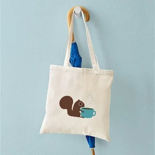 Miniatura 5 de CafePress Bolsa de lona natural para ardillas de café