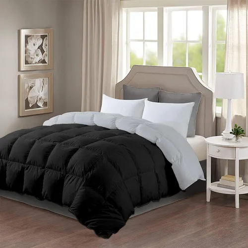 Miniatura 19 de Edredón reversible alternativo para todas las estaciones (negro y borgoña) tamaño California King 102 x 96 pulgadas, 1 edredón con pestañas