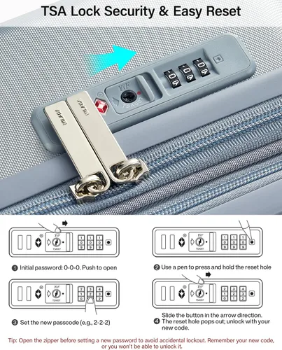 Miniatura 7 de MILADA Maleta rígida expandible para equipaje, Plateado (Arctic Silver)