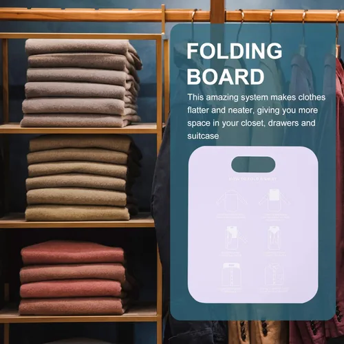 Miniatura 7 de VICASKY Tabla plegable para camisas, carpetas de ropa, carpetas de plástico para lavandería, herramientas auxiliares para el hogar, lavandería