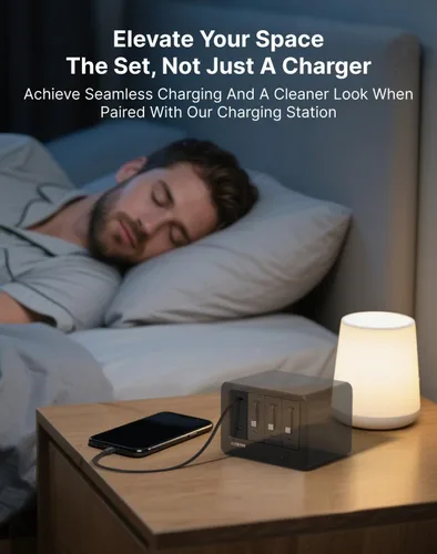 Miniatura 2 de Gitryin Cargador de pared USB C de 40 W con cable retráctil integrado, bloque de carga rápida plegable 2 en 1, artículos esenciales de viaje