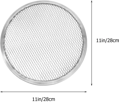 Miniatura 2 de SHERCHPRY Red de aluminio de la bandeja de la hornada de la pizza de 11 pulgadas de la malla perforada antiadherente de la pantalla para el uso