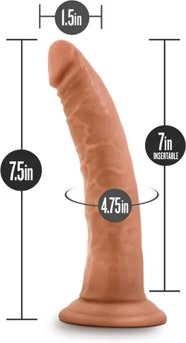 Miniatura 2 de Dr. Skin Glide - Consolador autolubricante de 7.5 pulgadas, con ventosa, compatible con el cuerpo, seguro, aspecto realista y tacto, juguete sexual