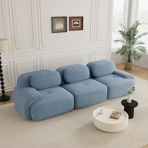 Miniatura 94 de Sofás modulares sin hueso de 152.8 pulgadas para sala de estar, sofá modular con diván en forma de L, cómodo asiento profundo tapizado de tela