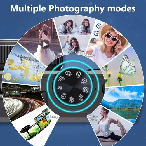 Miniatura 8 de Cámara digital con pantalla abatible LCD, cámara UHD 4K de 64 MP, cámara digital de apuntar y disparar con zoom de 18X, cámara de vlogging
