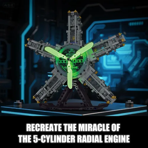 Miniatura 3 de V8 Kit de modelo de motor que funciona, construye tu propio mini motor de automóvil visible, juego de construcción de experimentos de ciencia física
