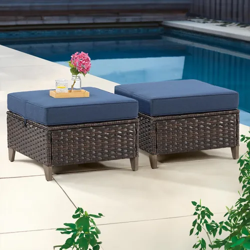 Miniatura 21 de Joyside Sofá de patio – Sofá de ratán de 3 plazas, sofá de respaldo alto para todo tipo de clima, tamaño grande mejorado con cojines de asiento de 4