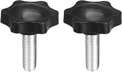 Miniatura 8 de uxcell Perillas de tornillo de sujeción con abrazadera Pomo de estrella M6 x 0.630 in rosca macho 2 piezas