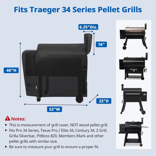 Miniatura 2 de SunPatio Cubierta para Parrilla de Exteriores Impermeable de Servicio Pesado Compatible con Parrilla de Pellets de Madera Traeger Serie 34