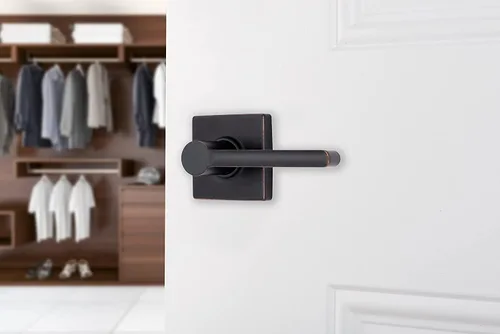 Miniatura 2 de BRINKS – Paquete de 6 manijas de puerta de paso interior, estilo contemporáneo, bronce toscano, acabado en bronce aceitado sin llave, manija