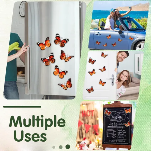 Miniatura 6 de 6 imanes de mariposa para puerta, imanes flexibles de doble cara, protectores decorativos para puertas corredizas que evitan que personas y mascotas