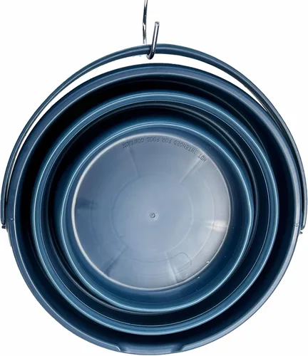 Miniatura 5 de SAMMART Cubo de plástico plegable de 10 L (2.6 galones), bañera redonda plegable, cubo de agua portátil para pesca, bote de agua para exteriores