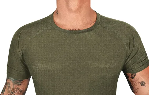 Miniatura 7 de FUXERT - Camisa de sauna para hombre, traje de sudor para gimnasio, ejercicio, camisa de compresión, ropa de entrenamiento moldeadora Verde