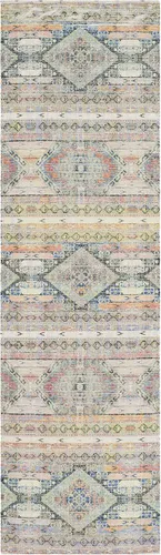 Miniatura 3 de SAFAVIEH Saffron Collection - Alfombra decorativa de 2 pies 3 pulgadas x 3 pies 9 pulgadas, color crema y azul, hecha a mano de algodón desgastado