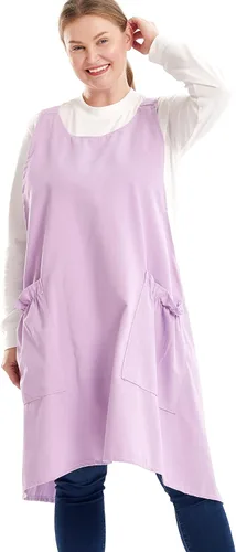 Miniatura 33 de Delantales grandes de talla grande para mujer con bolsillos de algodón y lino para hornear cocina