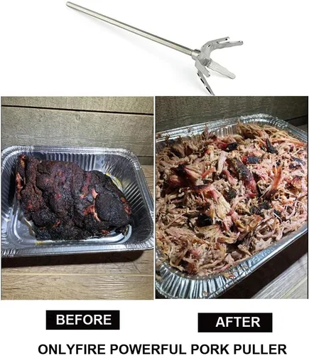 Miniatura 7 de onlyfire Extractor de cerdo de acero inoxidable de 4 pulgadas, triturador de carne ultraafilado utilizado con taladro manual estándar para carne