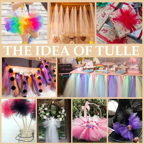 Miniatura 6 de Rollos de tela de tul verde ácido de 6 pulgadas por 100 yardas (300 pies) Cinta de tul para tutú, falda, envoltorio de regalo, decoración de boda