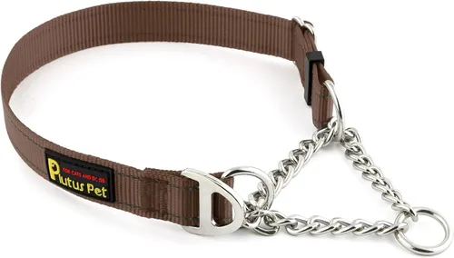 Miniatura 18 de Plutus Pet Martingale - Collar para perro con cadena de acero inoxidable y nailon reflectante, collar de entrenamiento ajustable sin tirones