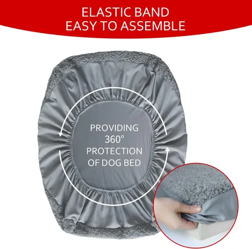 Miniatura 5 de Moonsea Fundas de cama para perro, repuesto de felpa suave, lavable, forro impermeable para cama de perro, color gris, funda de colchón