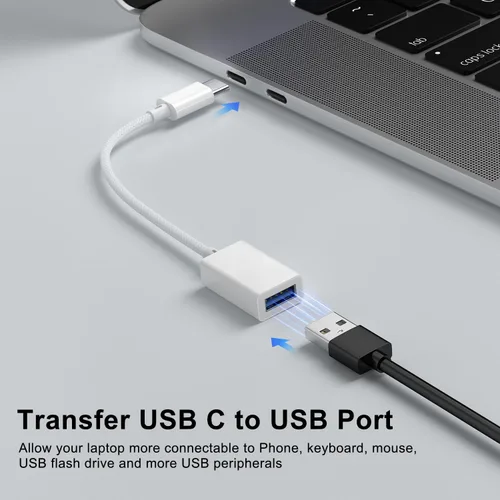 Miniatura 3 de Adaptador USB C a USB 3.0 (paquete de 2), USB C macho a USB hembra OTG cable Thunderbolt3 a USB adaptador compatible con MacBook Pro/Air, iPad Pro