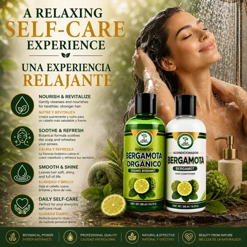 Miniatura 4 de Champú Orgánico Bergamota + Acondicionador (16.9 fl oz) con Aloe Vera y Romero CHAMPÚ ORGÁNICO BERGAMOTA con Sábila & Romero + Acondicionador