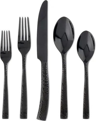 Miniatura 4 de Hampton Forge Paris Hammered - Juego de cubiertos de acero inoxidable, 20 piezas, color dorado