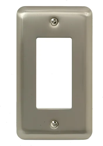 Miniatura 7 de Amerelle Devon Round Corner Single Rocker/Single Duplex Placa de pared de acero en níquel cepillado