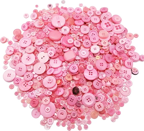 Miniatura 17 de 600-700Pcs Botones de Navidad para manualidades, surtidos en rojo, blanco y verde, botones de Navidad para costura, manualidades, decoración DIY