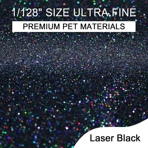 Miniatura 2 de Ceya - Polvo de purpurina holográfica ultra fina, 1.1 LB/17.63 OZ, color negro láser, 1/128' 0.008' 0.2mm, en masa para manualidades, resina, vasos