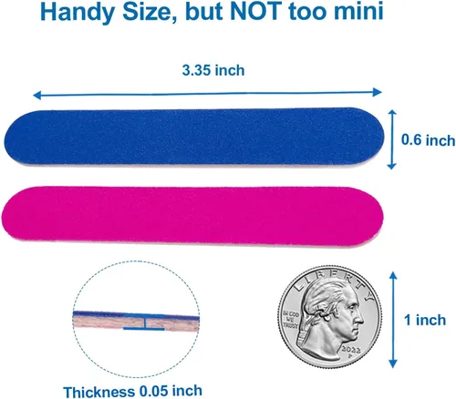 Miniatura 4 de Emery Boards para uñas, 100 limas de uñas para uñas naturales, pequeñas, desechables, de doble cara, lima de uñas coloridas, a granel para el hogar