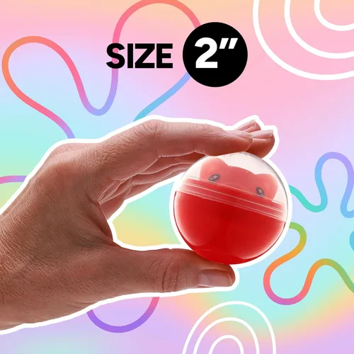 Miniatura 3 de Entervending Cápsulas redondas vacías de color transparente de 2 pulgadas, 50 unidades, 7 colores, cápsula para máquinas de chicles de juguete