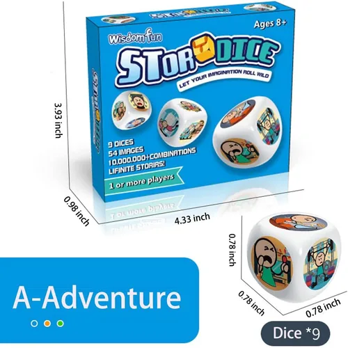 Miniatura 3 de Happy Story - Paquete de 9 cubos coloridos – Un viaje feliz contar cubos y dados de lenguaje oral, 54 imágenes, combinación de historias ilimitadas