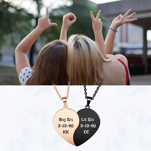 Miniatura 5 de Zysta Collares personalizados de rompecabezas de corazón a juego para parejas novio novia mujeres hombres yinyang para parejas collar con colgante