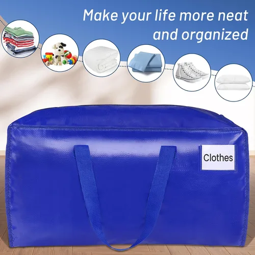 Miniatura 4 de BlissTotes Bolsas de mudanza, suministros de mudanza resistentes y bolsas de almacenamiento, bolsas de embalaje extragrandes, cajas con bolsillos