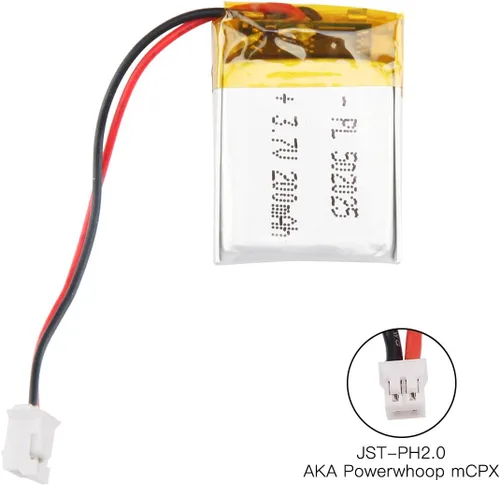 Miniatura 2 de Batería de 3.7V 200mAh 502025 Li-ion Li-Po recargable de iones de litio con conector de paso de 2P PH 0.079 in