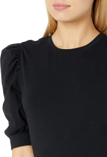 Miniatura 3 de The Drop Mariko - Camiseta elástica de manga abombada con cuello redondo para mujer