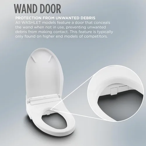 Miniatura 11 de TOTO® WASHLET®+ S7 - Asiento electrónico de inodoro con bidé con limpieza de varilla EWATER+® y taza clásica, alargado, color blanco algodón