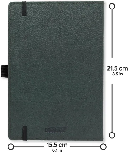 Miniatura 2 de Dingbats* Cuaderno de Escritura Liso Wildlife A5 - Tapa Dura de Cuero Vegano - Ideal para Trabajo, Viajes - Bolsillo, Cierre Elástico y Marcapáginas
