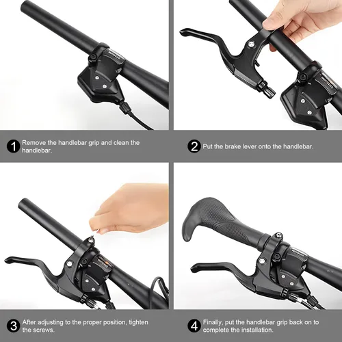 Miniatura 8 de Chooee Palanca de freno de bicicleta, manillar de bicicleta de montaña palanca de freno para MTB, negro corto