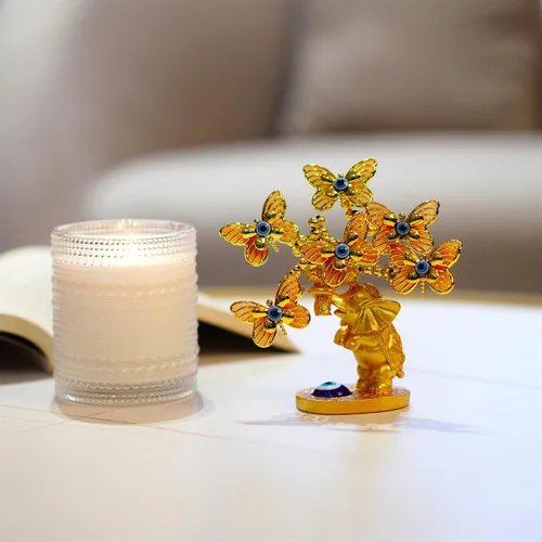 Miniatura 8 de YU FENG Elefante dorado y elefante Dios mal de ojo árbol