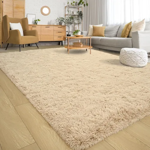 Keeko Alfombras Esponjosas para Sala de Estar y Dormitorio, Alfombra Suave de Felpa para Junto a la Cama, Alfombra Grande Moderna para Interiores,