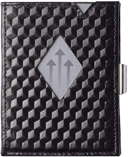 Miniatura 4 de EXENTRI Billetera Trifold de cuero - bloqueo RFID con clip de bloqueo de acero inoxidable