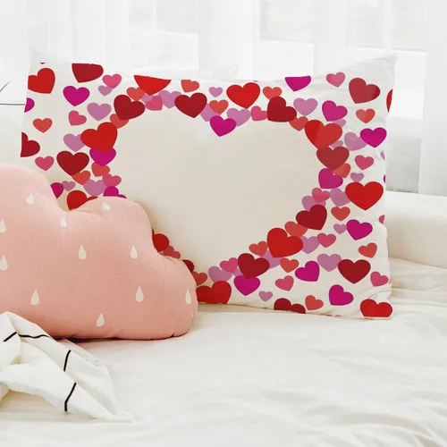 Miniatura 3 de Ogiselestyle Funda de almohada lumbar de corazón de amor de San Valentín, 12 x 20 pulgadas, decoración de aniversario, boda, para sofá