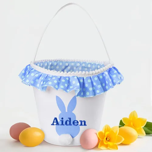 Miniatura 26 de Jocidea - Cesta de Pascua personalizada, paquete de 1 cestas de Pascua personalizadas para niñas y niños, cesta de Pascua personalizada para bebés