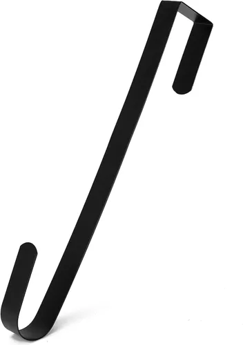 RN'D - Gancho para colgar coronas sobre la puerta, de metal fino, para colgar coronas, ganchos de temporada para puerta delantera o trasera (negro,