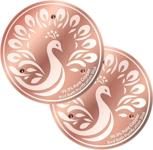 Miniatura 15 de Disco de cobre para baño, 99.99% de cobre puro para pájaros, soporte de triple punto, limpiador de agua para todas las estaciones para baños