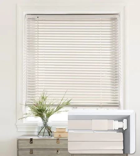 Miniatura 28 de LazBlinds Mini Persianas de Aluminio de 1", Sin Herramientas-Sin Taladro, Persianas Sin Cordón para Ventanas Interiores, Persianas Horizontales