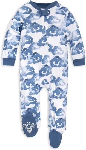 Burt's Bees Baby - Pijama de una pieza para bebé, mameluco para dormir y jugar, algodón 100% orgánico, cremallera frontal