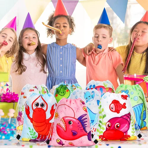 Miniatura 5 de Funtery 32 piezas Bolsas de caramelo para regalos de fiesta de animales marinos del océano Bolsas de golosinas de animales marinos Bolsas de regalo